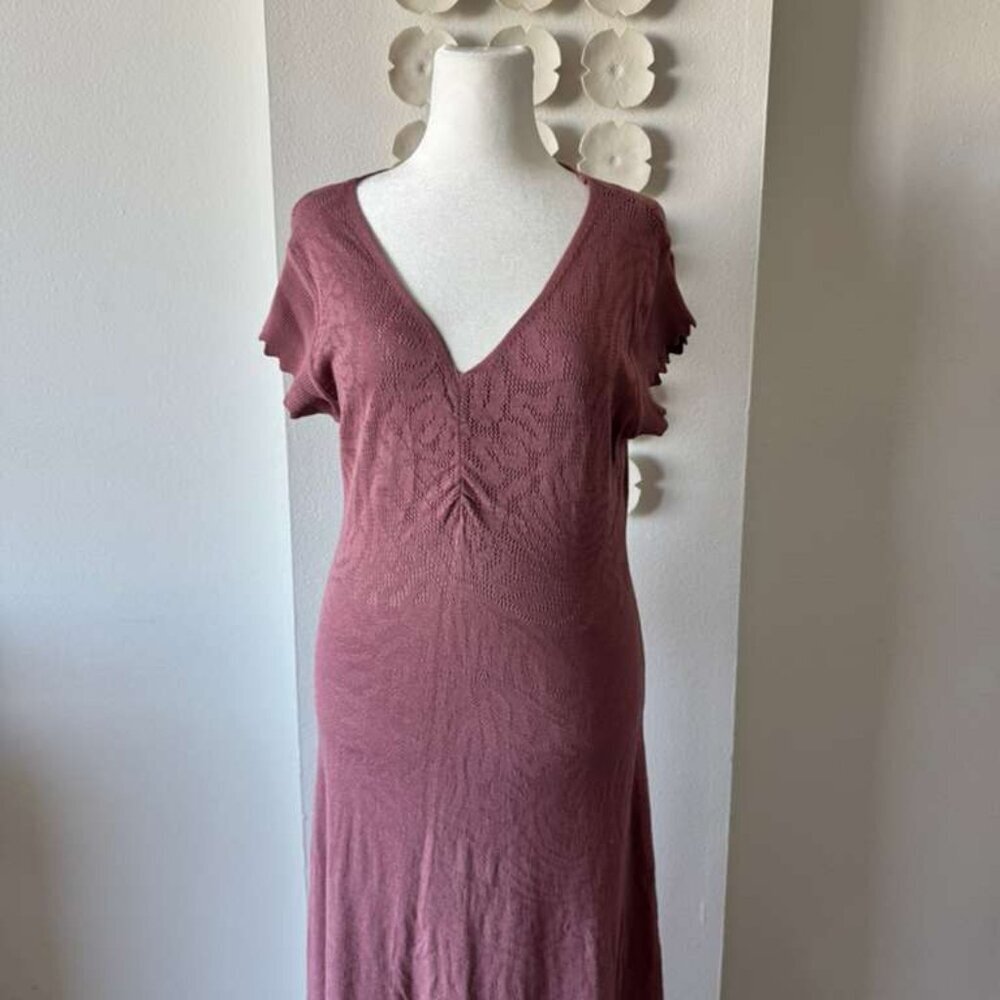 Meisie Summer Knit Midi Dress – Mauve Pink (Size M) - Picture 4 of 5